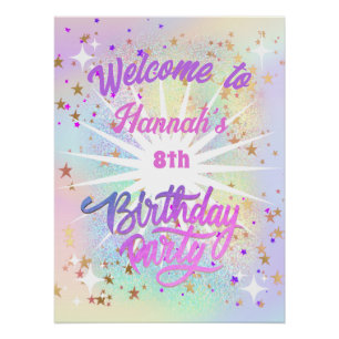 meisje Verjaardag welkom teken Perfect Poster