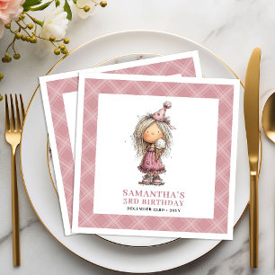 Meisje Verjaardag Whimsical Grappig Eigenzinnig Ro Servet