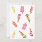 Meisje Verjaardag Zomer ijsijsje Kaart (Achterkant)