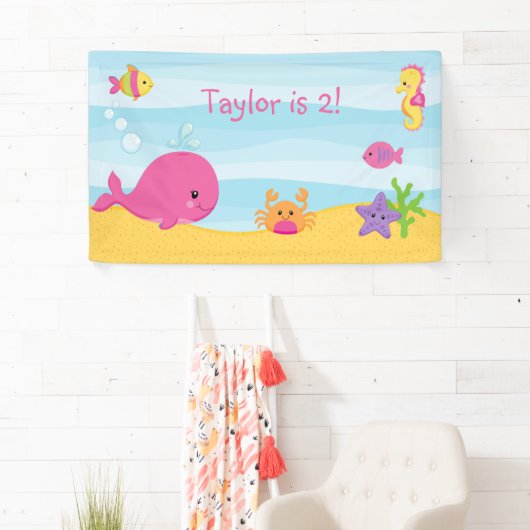 Meisje Verjaardagsfeestachtergrond banner onder he (Insitu)