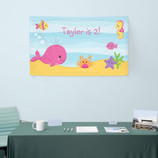 Meisje Verjaardagsfeestachtergrond banner onder he (Beurs)