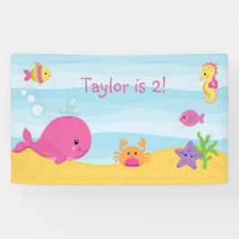 Meisje Verjaardagsfeestachtergrond banner onder he