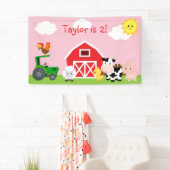 Meisje Verjaardagsfeestje Achtergrond Banner (Boer (Insitu)