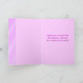 Meisje Verjaardagsfeestje bedankkaart (Binnen)