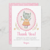 Meisje Verjaardagsfeestje Dank je kaart (Voorkant / Achterkant)