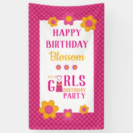 Meisje verjaardagsfeestje gepersonaliseerde leuke  spandoek