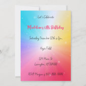 Meisje Verjaardagsfeestje Gepersonaliseerde Tie Dy Kaart (Achterkant)