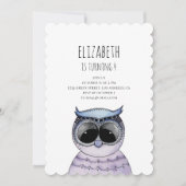 Meisje verjaardagsfeestje uitnodiging. Waterverf u Kaart (Voorkant)