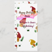 Meisje Verjaardagsfeestuitnodiging Kaart (Voorkant / Achterkant)