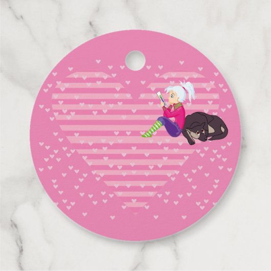 Meisje verliefd bedankjes labels (Achterkant)