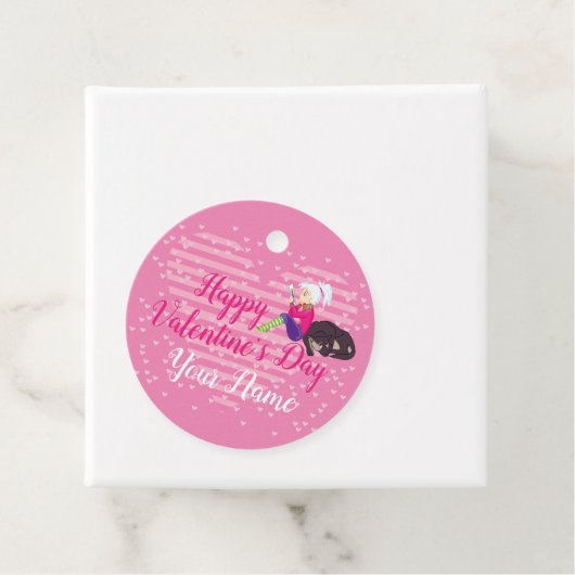 Meisje verliefd bedankjes labels (In situ)