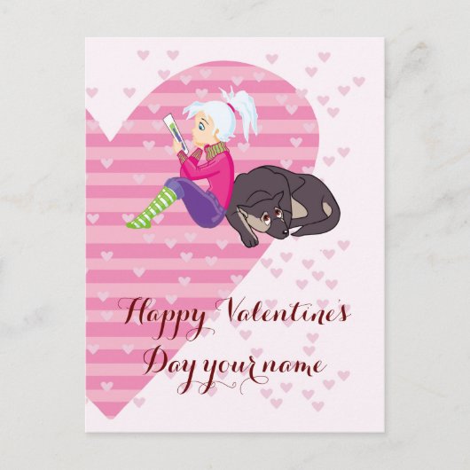 Meisje verliefd briefkaart (Voorkant)