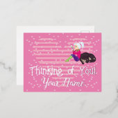 Meisje verliefd folie feestdagen briefkaart (Voorkant / Achterkant)