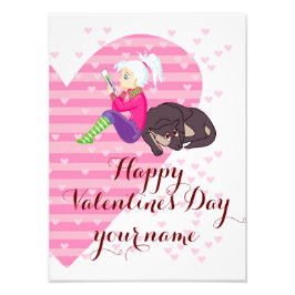 Meisje verliefd foto afdruk