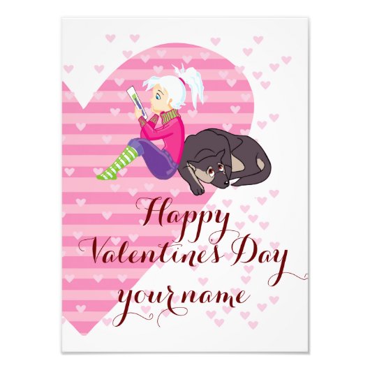 Meisje verliefd foto afdruk (Voorkant)