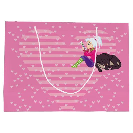 Meisje verliefd groot cadeauzakje (Achterkant)