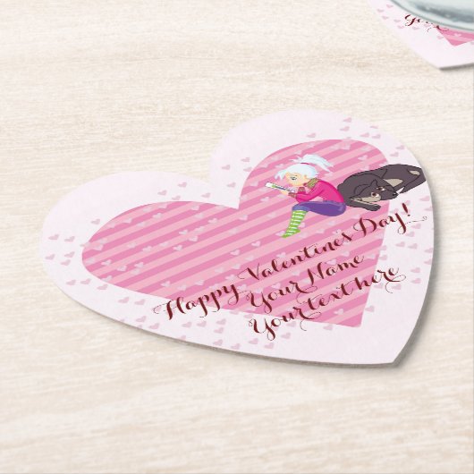 Meisje verliefd kartonnen onderzetters (Gekanteld)