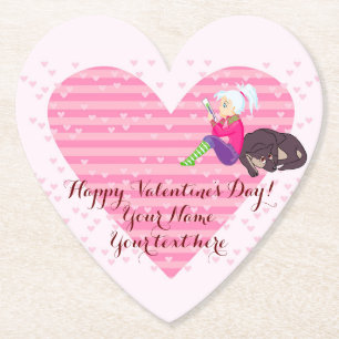 Meisje verliefd kartonnen onderzetters