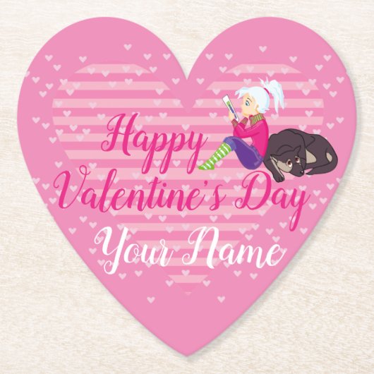 Meisje verliefd kartonnen onderzetters (Voorkant)