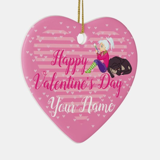 Meisje verliefd keramisch ornament (Rechts)