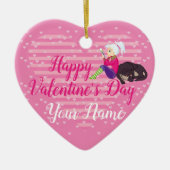 Meisje verliefd keramisch ornament (Voorkant)