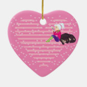 Meisje verliefd keramisch ornament (Achterkant)