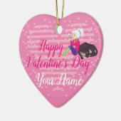 Meisje verliefd keramisch ornament (Links)