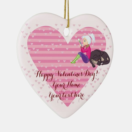 Meisje verliefd keramisch ornament (Rechts)