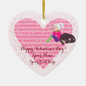 Meisje verliefd keramisch ornament (Voorkant)