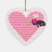 Meisje verliefd keramisch ornament (Achterkant)