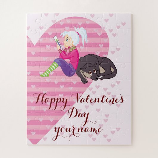 Meisje verliefd legpuzzel (Verticaal)