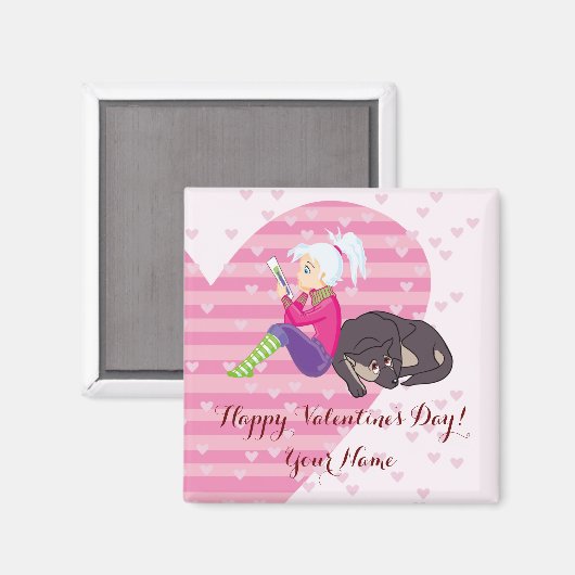 Meisje verliefd magneet (Voorkant / Achterkant)