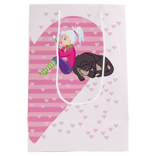 Meisje verliefd medium cadeauzakje (Achterkant)