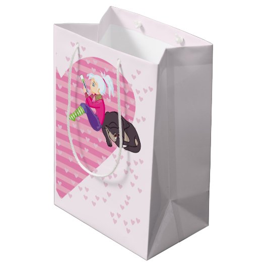 Meisje verliefd medium cadeauzakje (Achterkant Gekanteld)