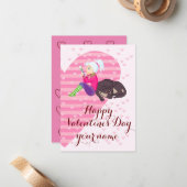 Meisje verliefd notitiekaartje (Voorkant / Achterkant in situ)