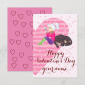 Meisje verliefd notitiekaartje (Voorkant / Achterkant)