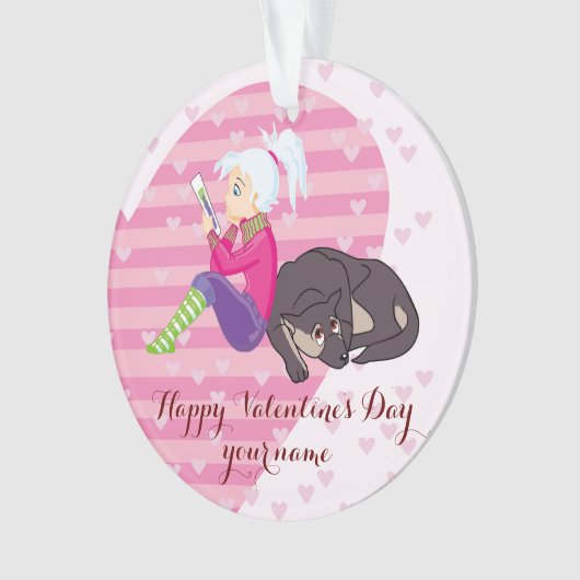 Meisje verliefd ornament (voorkant)