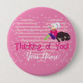 Meisje verliefd ronde button 4,0 cm (Voorkant)