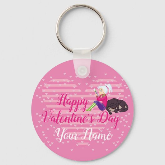 Meisje verliefd sleutelhanger (Voorkant)