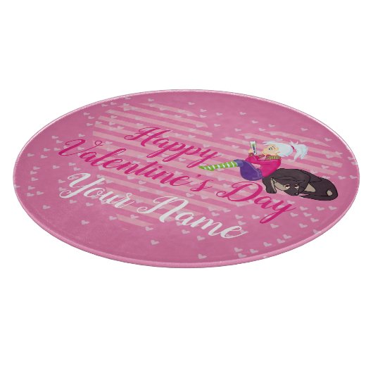 Meisje verliefd snijplank (Hoek)