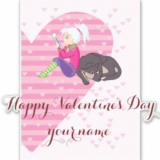 Meisje verliefd sticker (Voorkant)