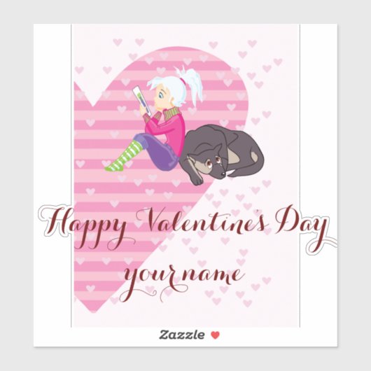 Meisje verliefd sticker (Vel)