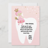 Meisje verloor de eerste Tooth Kaart. Tooth Fairy  Feestdagenkaart (Voorkant)