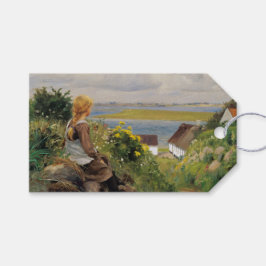 Meisje Verloren in Gedachte (door H.A. Brendekilde Cadeaulabel