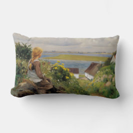 Meisje Verloren in Gedachte (door H.A. Brendekilde Kussen