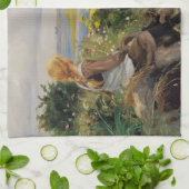 Meisje Verloren in Gedachte (door H.A. Brendekilde Theedoek (Gevouwen)