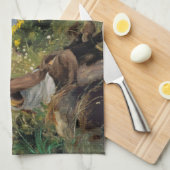 Meisje Verloren in Gedachte (door H.A. Brendekilde Theedoek (Quarter Fold)