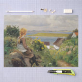 Meisje Verloren in Gedachte (door H.A. Brendekilde Tissuepapier (Craft)