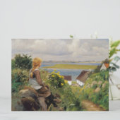 Meisje Verloren In Gedachte Kaart (Staand voorkant)