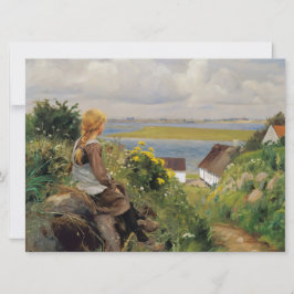 Meisje Verloren In Gedachte Kaart